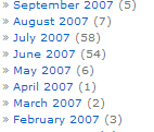 Image showing an uptick in the numbers of articles written from June through July of 2007